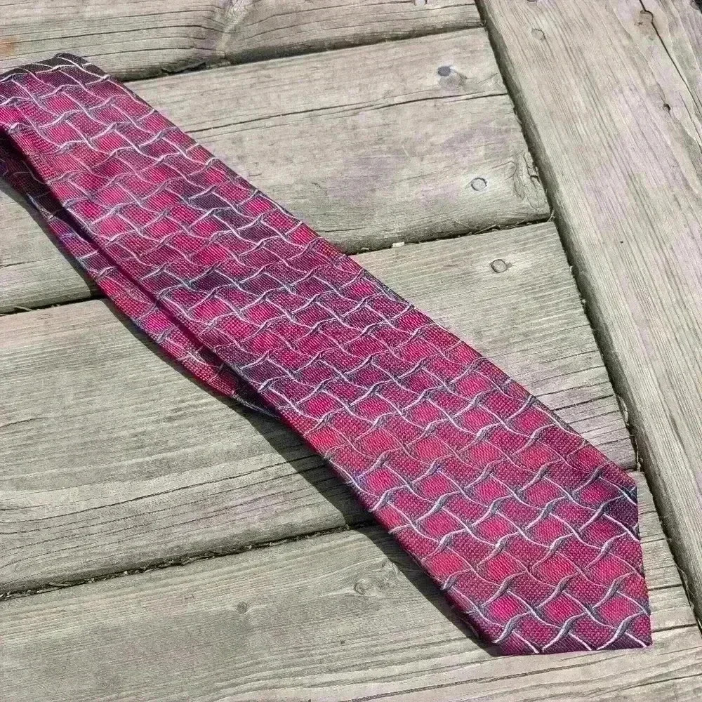 Vintage Valentino men's tie red blue and gold silk tie
